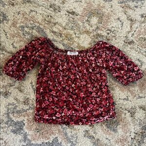 Old Navy Red Floral Blouse